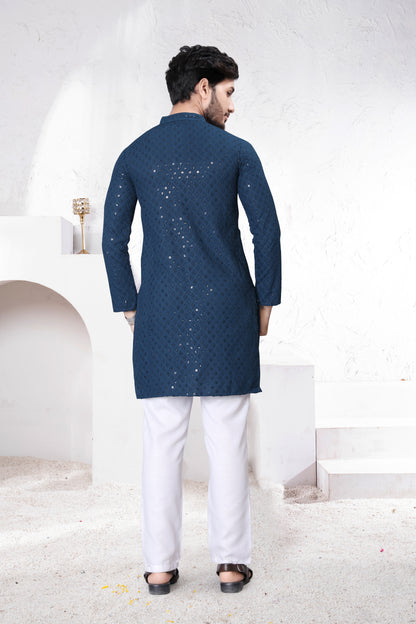 LUCKNOWI CHIKANKARI KURTA